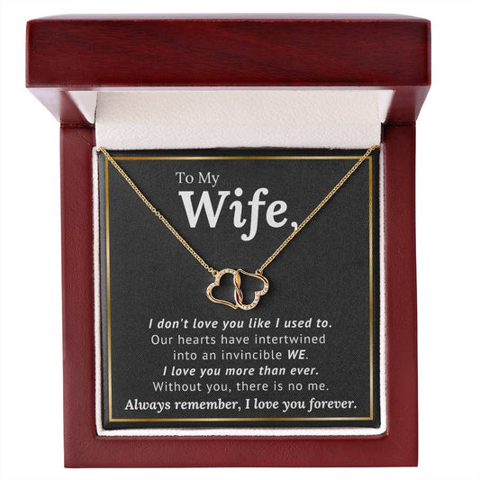 Wife, Without You There is No Me - Genuine 10K Gold Necklace Gift