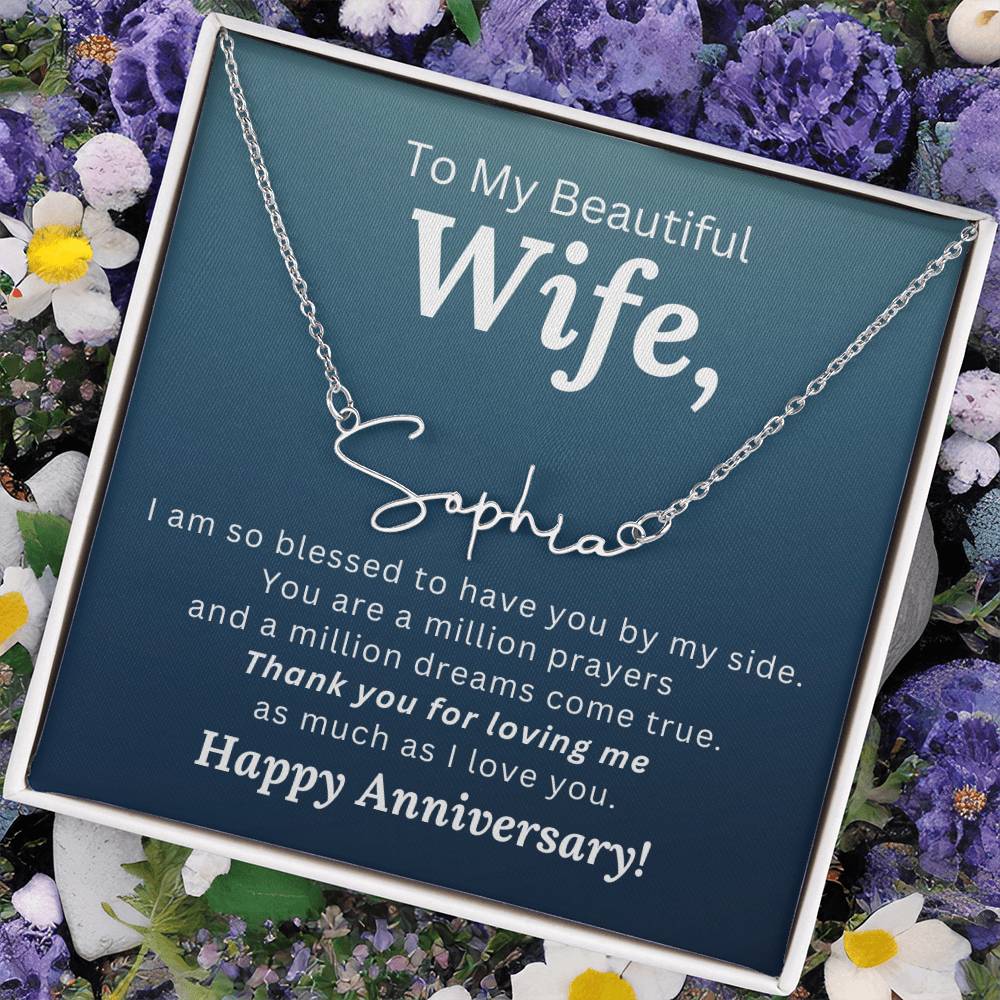 Thank You For Loving Me As Much As I Love You - Custom Necklace Anniversary Gift for Wife