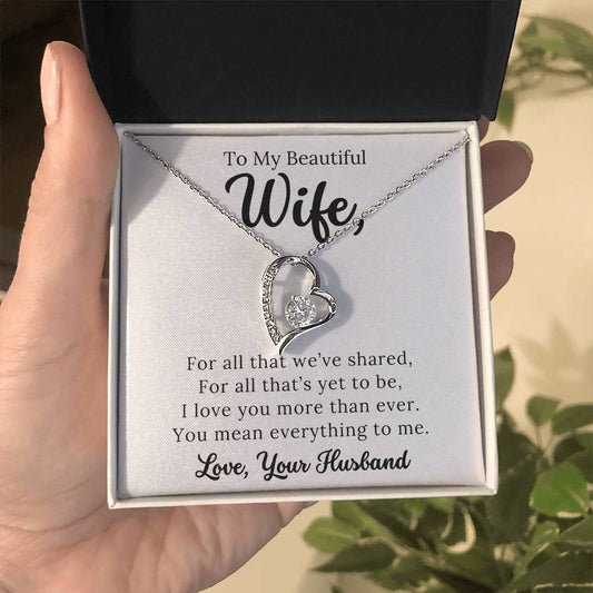 Luxe Heart Necklace for Wife - For All That We Shared - Necklace with Gift Box