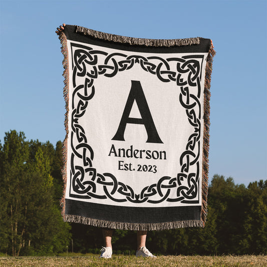 Personalized Celtic Design Woven Throw Blanket