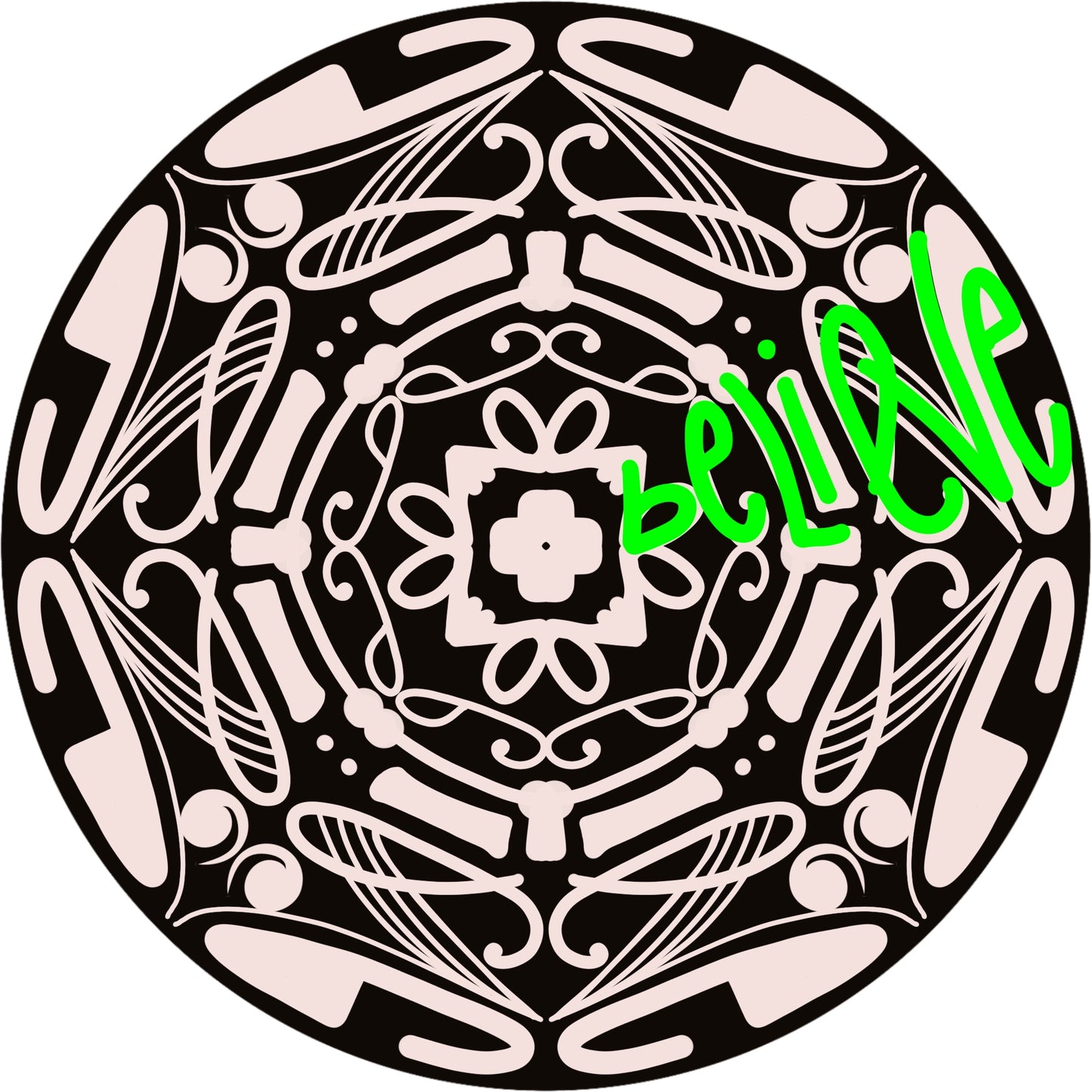 Wordala Word Mandala "BELIEVE"