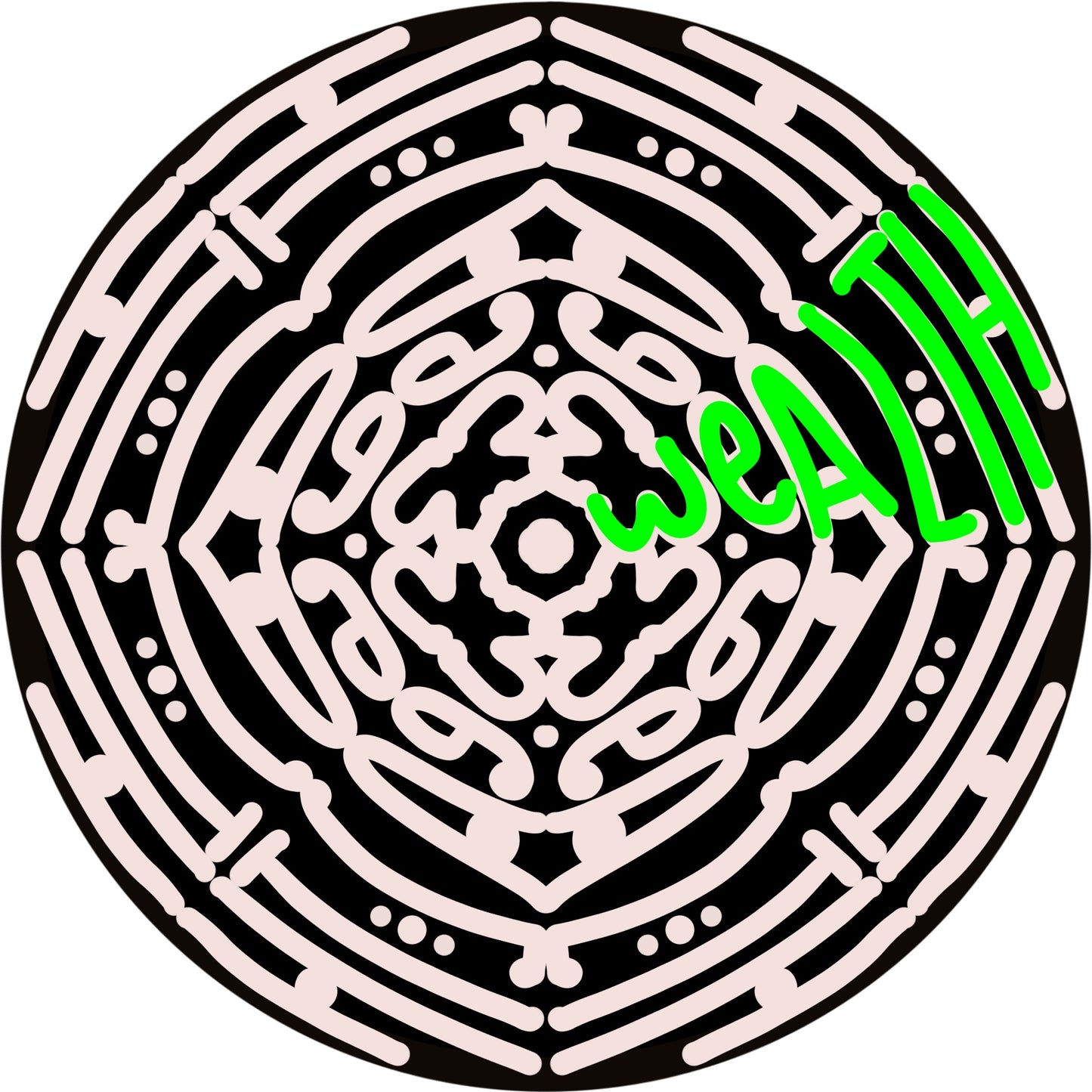 Wordala Word Mandala "WEALTH"